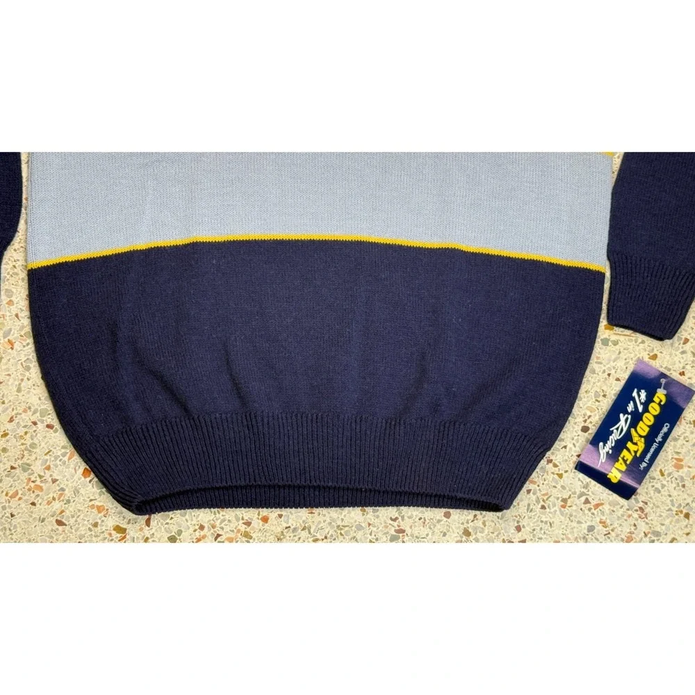 Swingster Goodyear #1 In Racing Vintage Men's V-Neck Sweater Made In USA Size XL